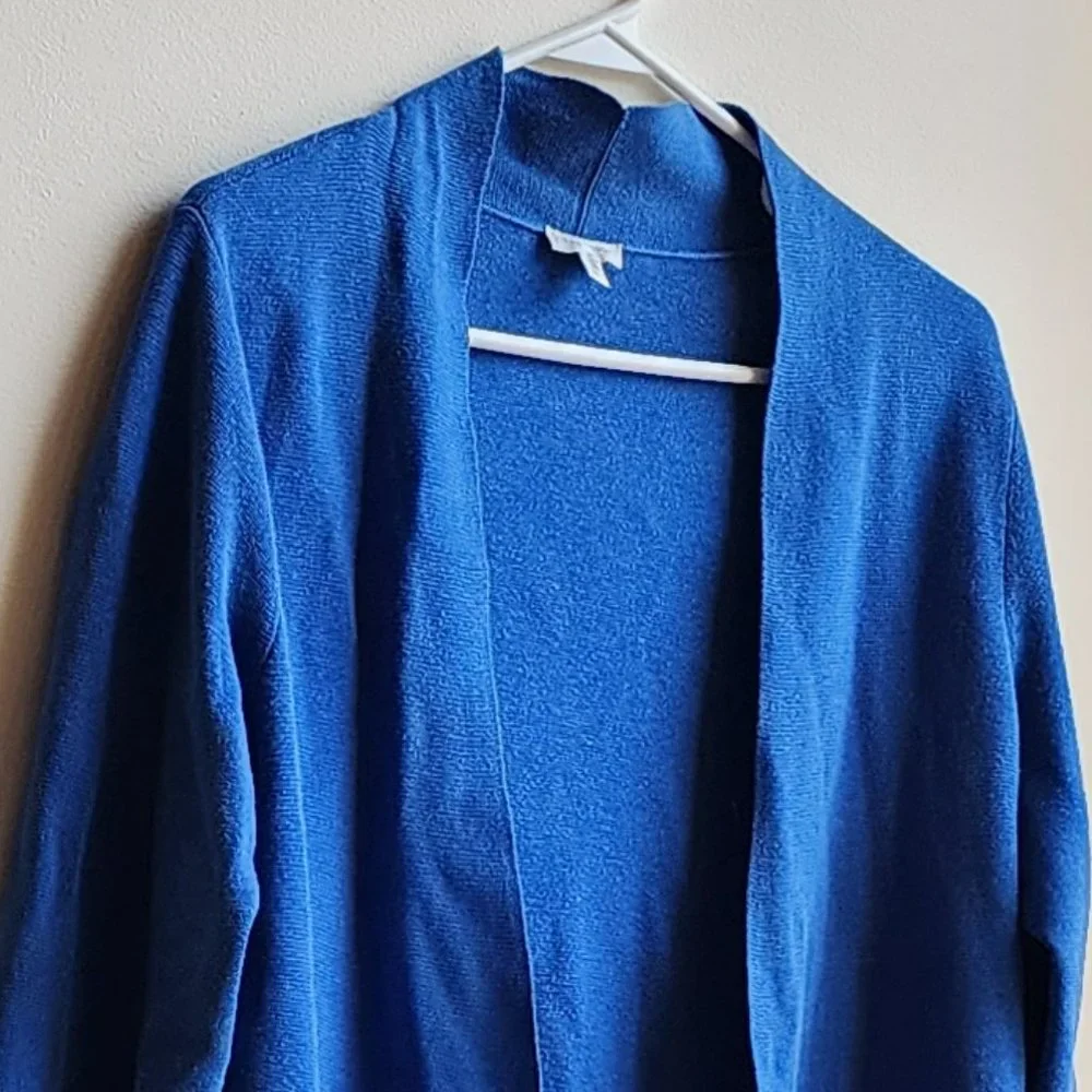 Talbots Cobalt Blue Open Cardigan Size Petite Small